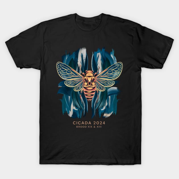 "Cicada 2024 Brood XIX & XIII" Tee - Nice Design T-Shirt by AIEvolution